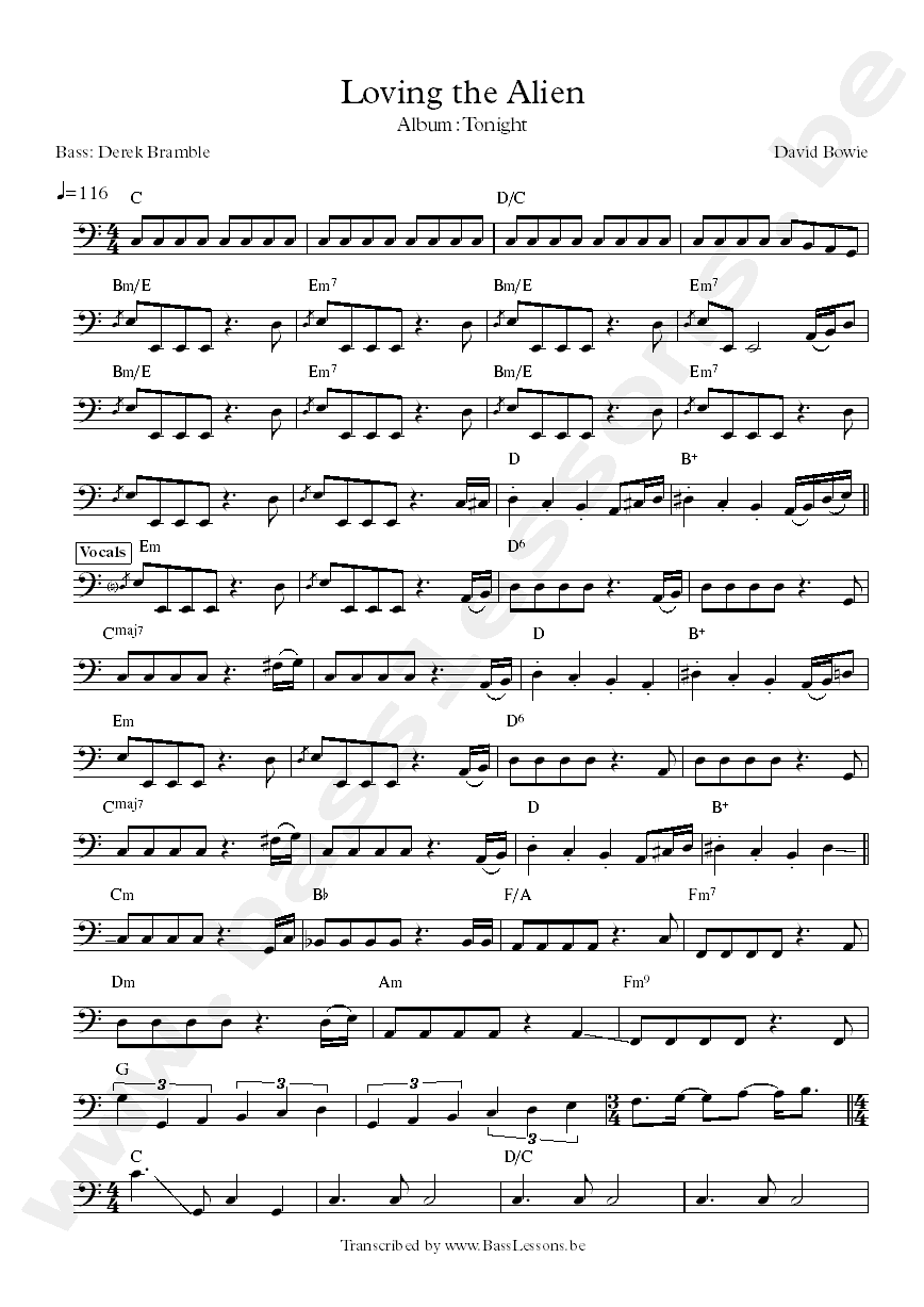 David Bowie loving the alien bass transcription