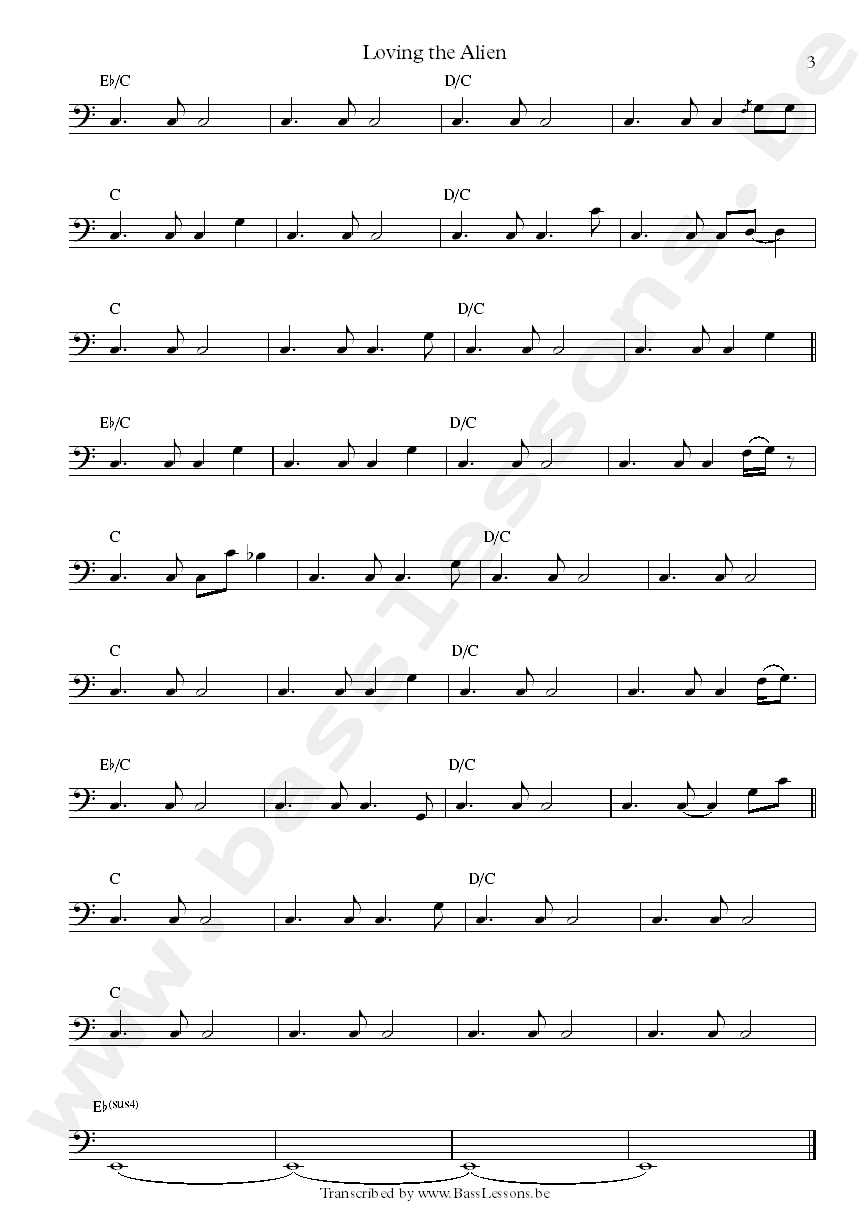 David Bowie loving the alien bass transcription part 3