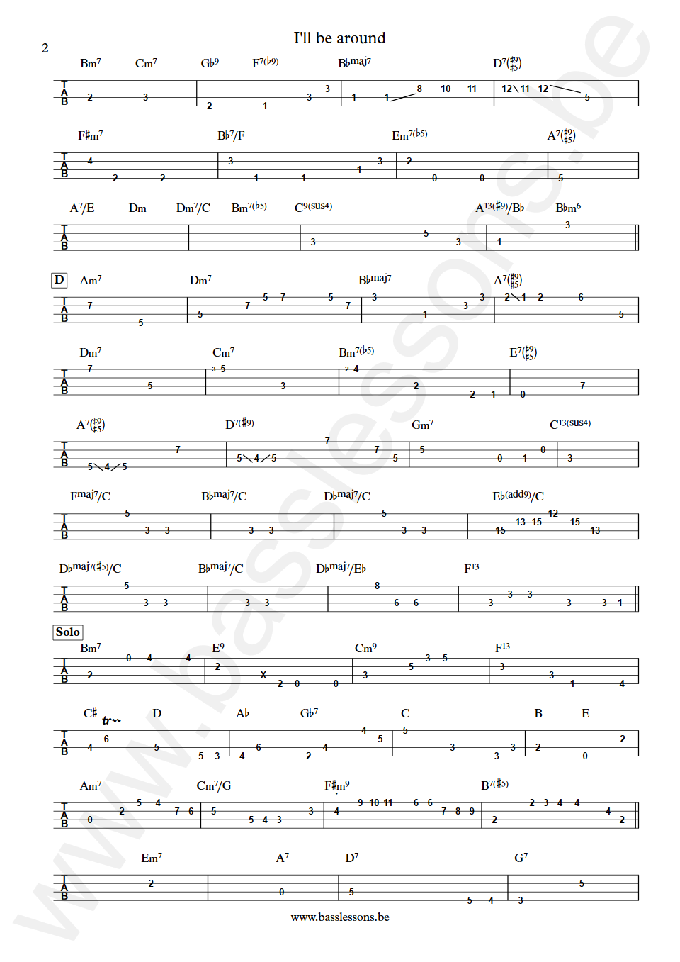 Chaka Khan Ill be around Marcus Miller  Bass Tabs part 2