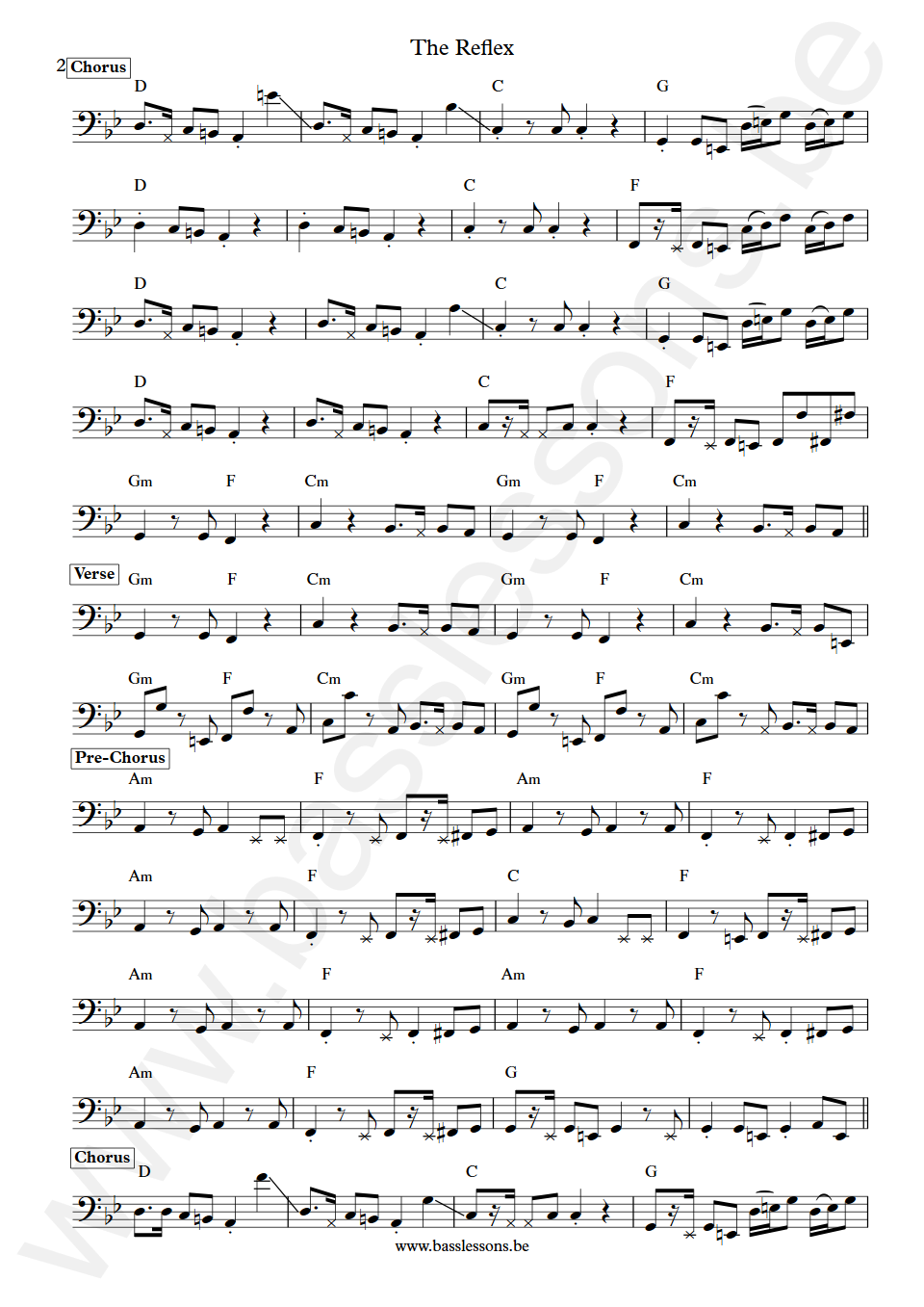 Duran Duran The reflex John Taylor Bass Transcription part 2