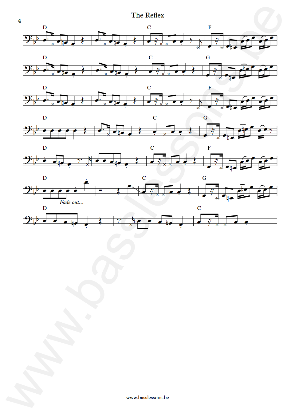 Duran Duran The reflex John Taylor Bass Transcription part 4