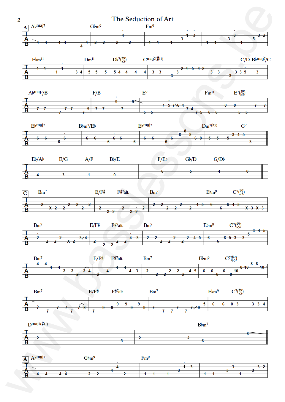 Richard Niles The Seduction of Art Mark Egan Bass Tab deel 2
