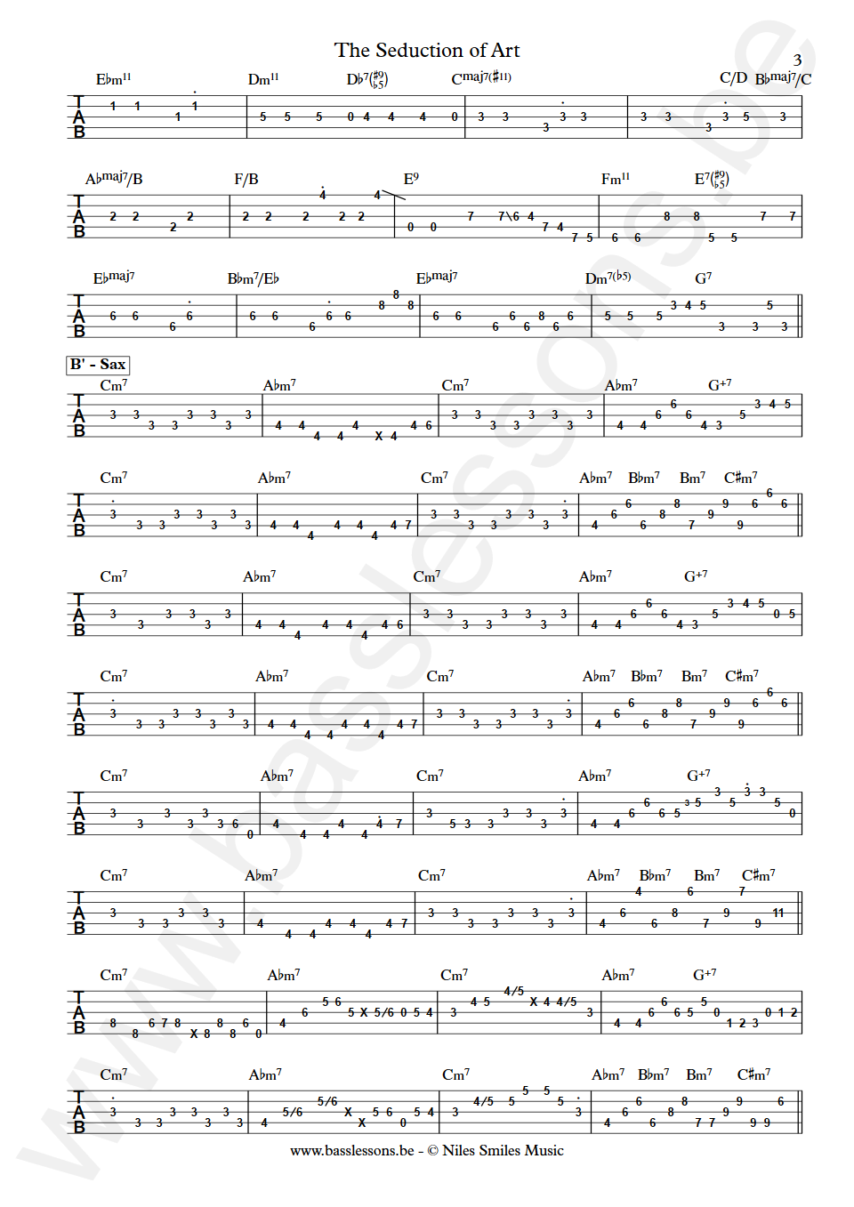 Richard Niles The Seduction of Art Mark Egan Bass Tab deel 3