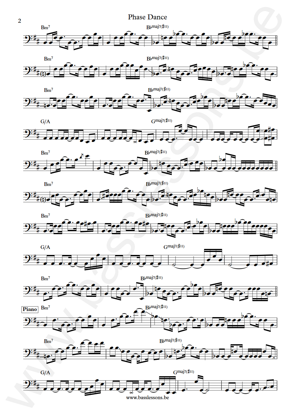 Pat Metheny Group Phase Dance Mark Egan Bas Transcriptie deel 2