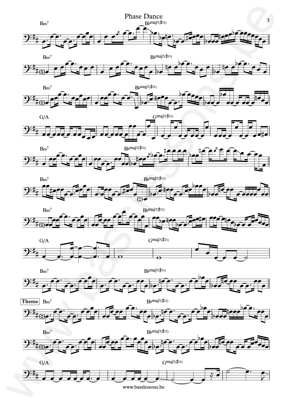 Pat Metheny Group Phase Dance Mark Egan Bas Transcriptie deel 3