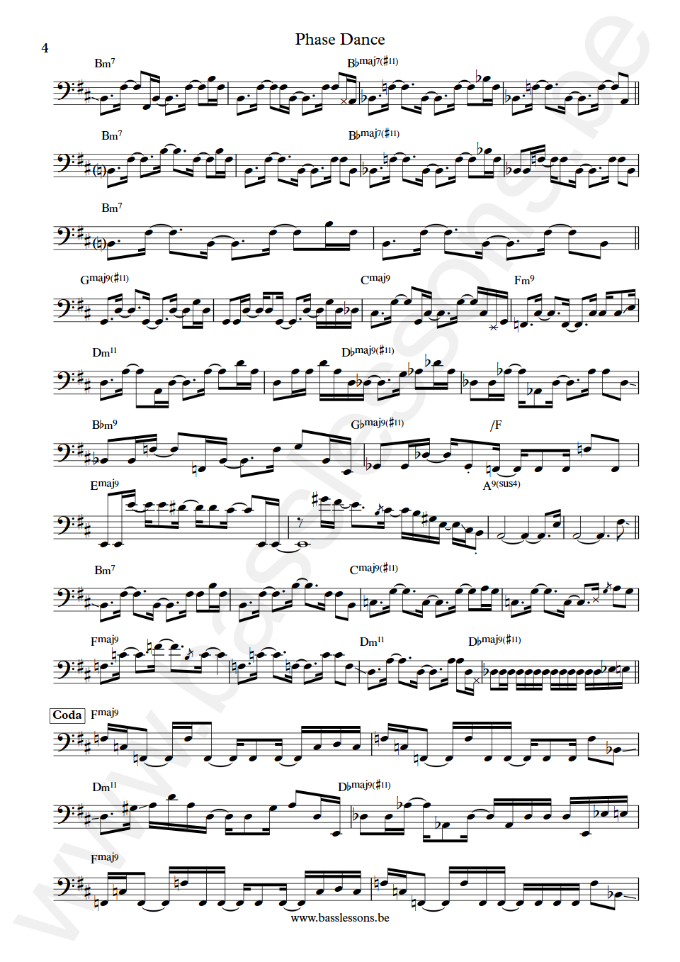 Pat Metheny Group Phase Dance Mark Egan Bas Transcriptie deel 4