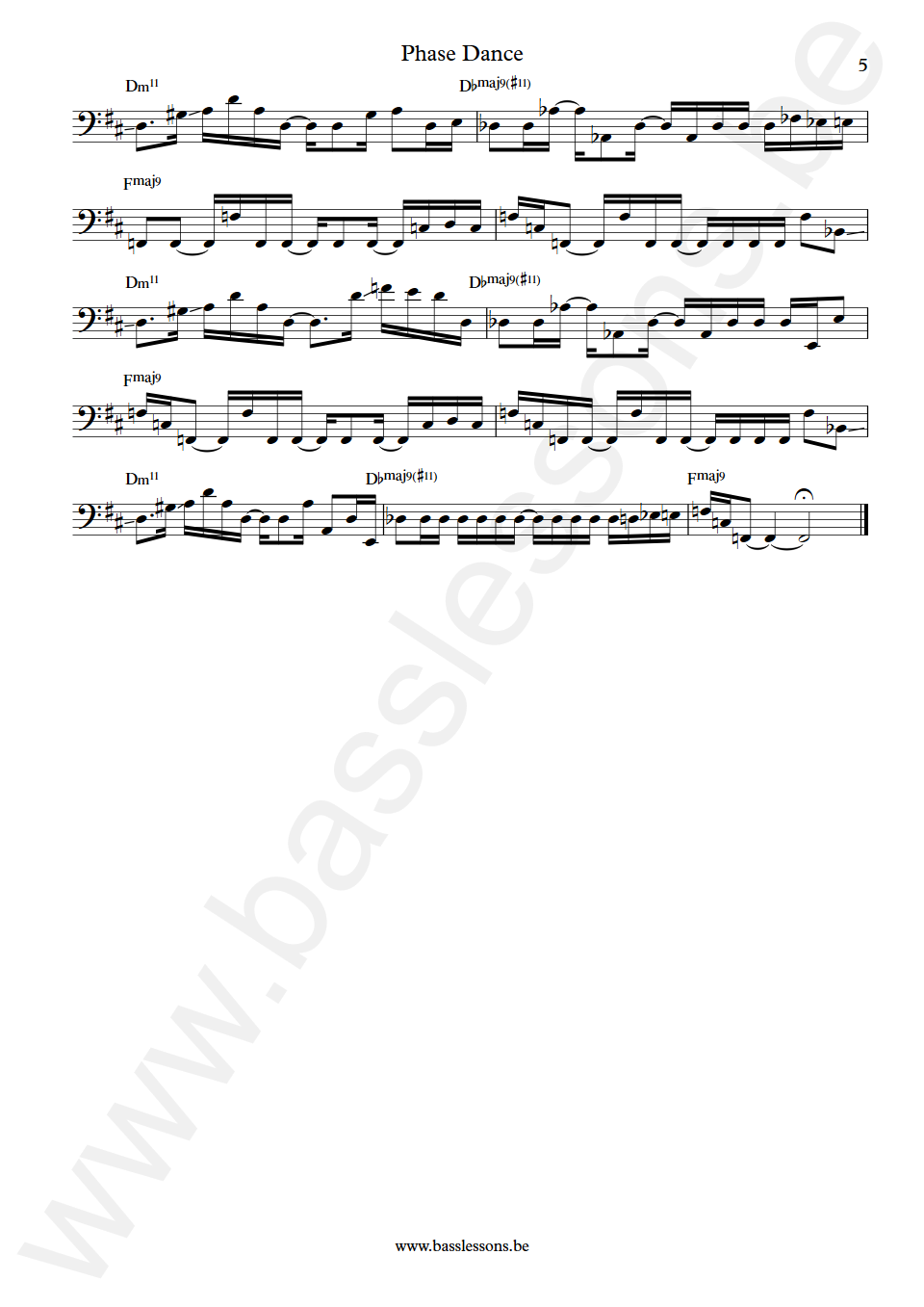 Pat Metheny Group Phase Dance Mark Egan Bas Transcriptie deel 5