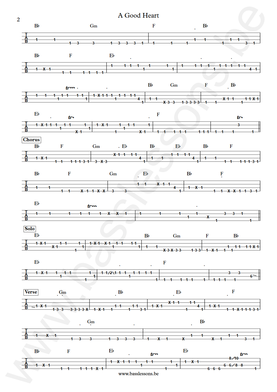 Feargal Sharkey A Good Heart Dean Garcia Bass Tab deel 2