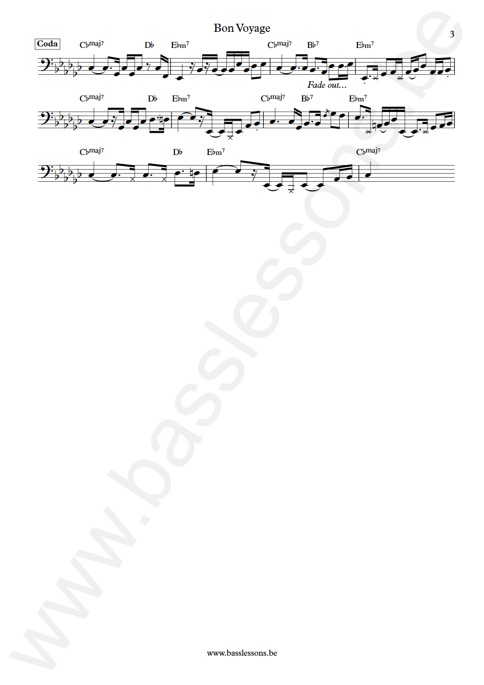 James Senese Bon Voyage Gigi De Rienzo Bass Transcription part 3