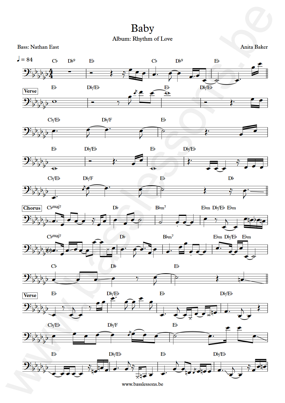 Anita Baker Baby Nathan East Bas Transcriptie