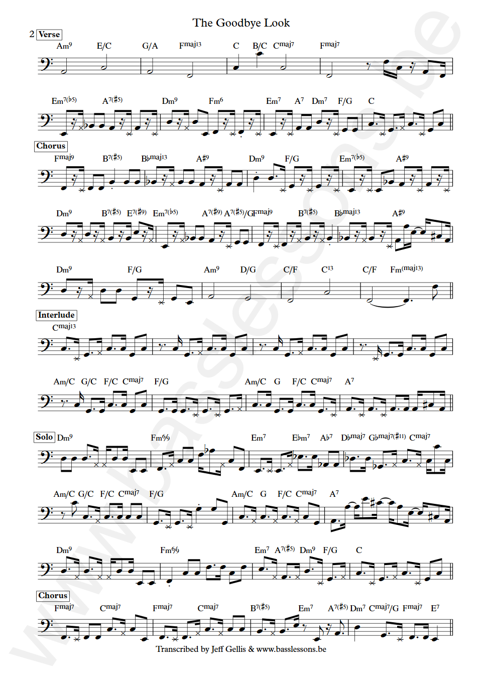 Donald Fagen The Goodbye Look Marcus Miller Bass Transcription part 2