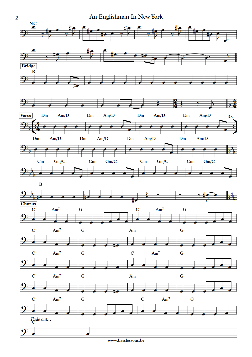 Godley & Creme An Englishman In New York Lol Creme  Bass Transcription part 2
