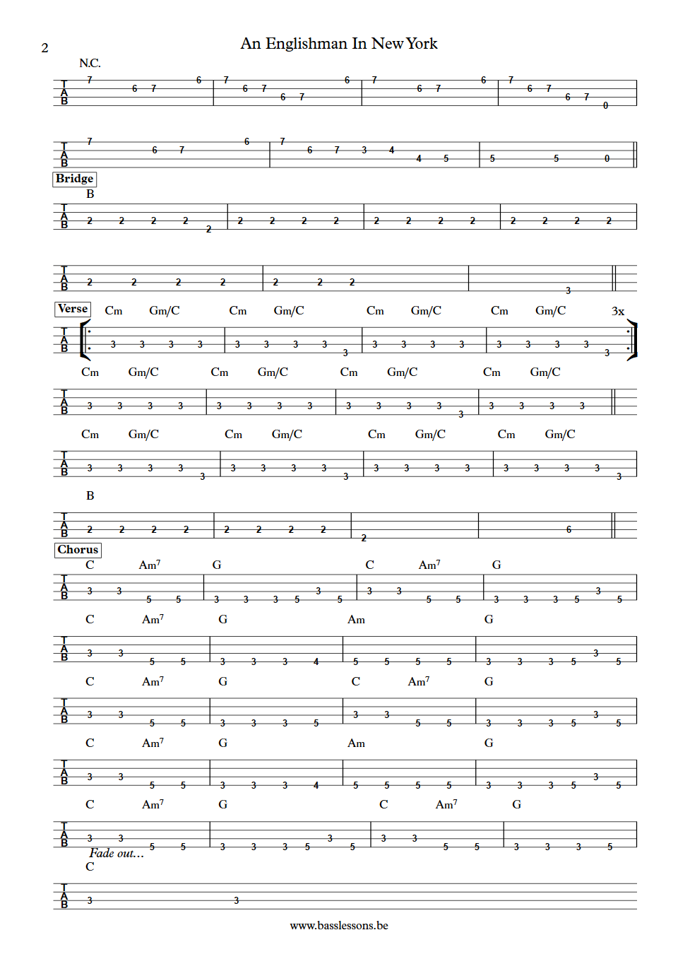 Godley & Creme An Englishman In New York Lol Creme  Bass Tabs part 2