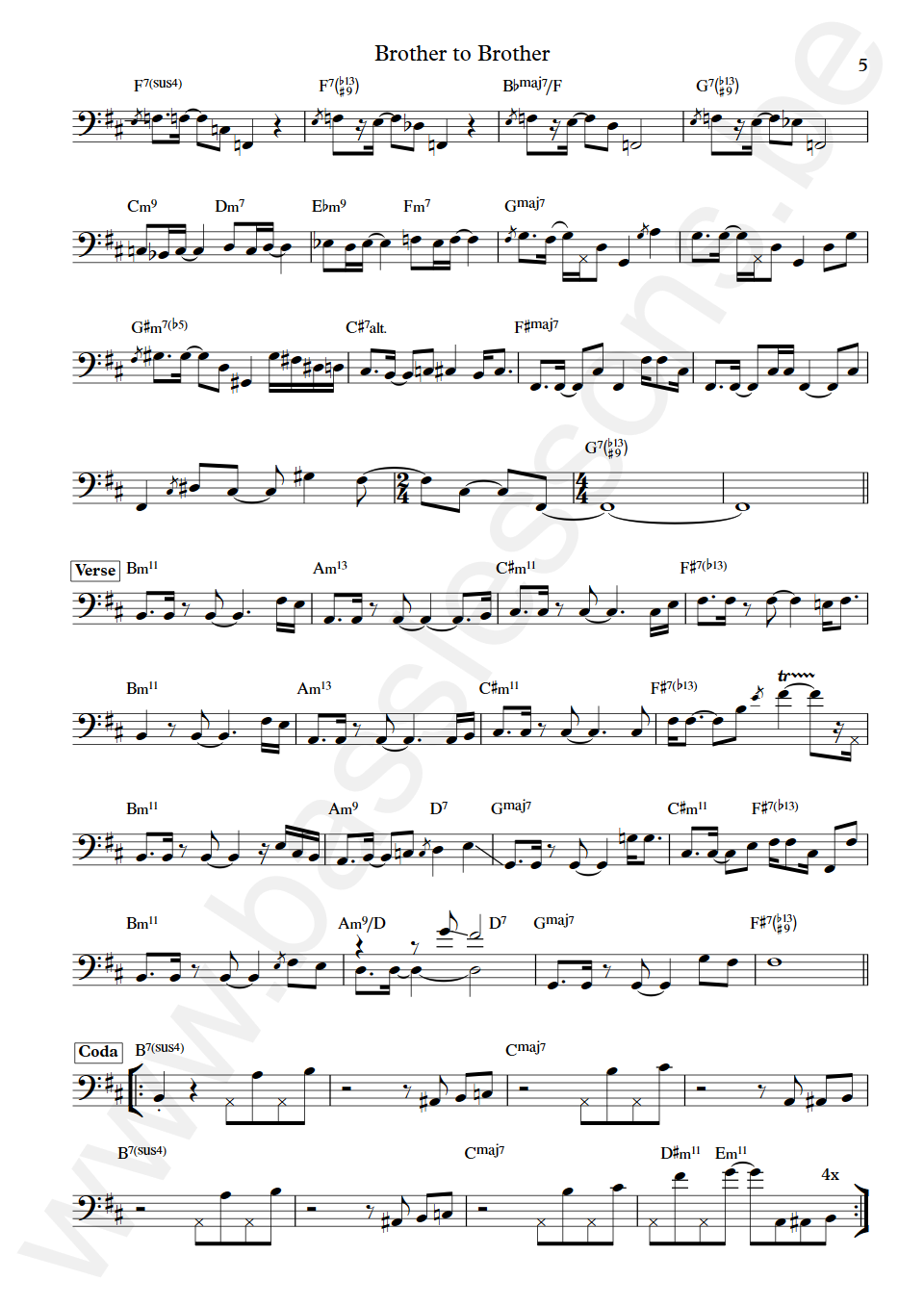 Gino Vanelli Brother to Brother Jimmy Haslip  Bas Transcriptie deel 5