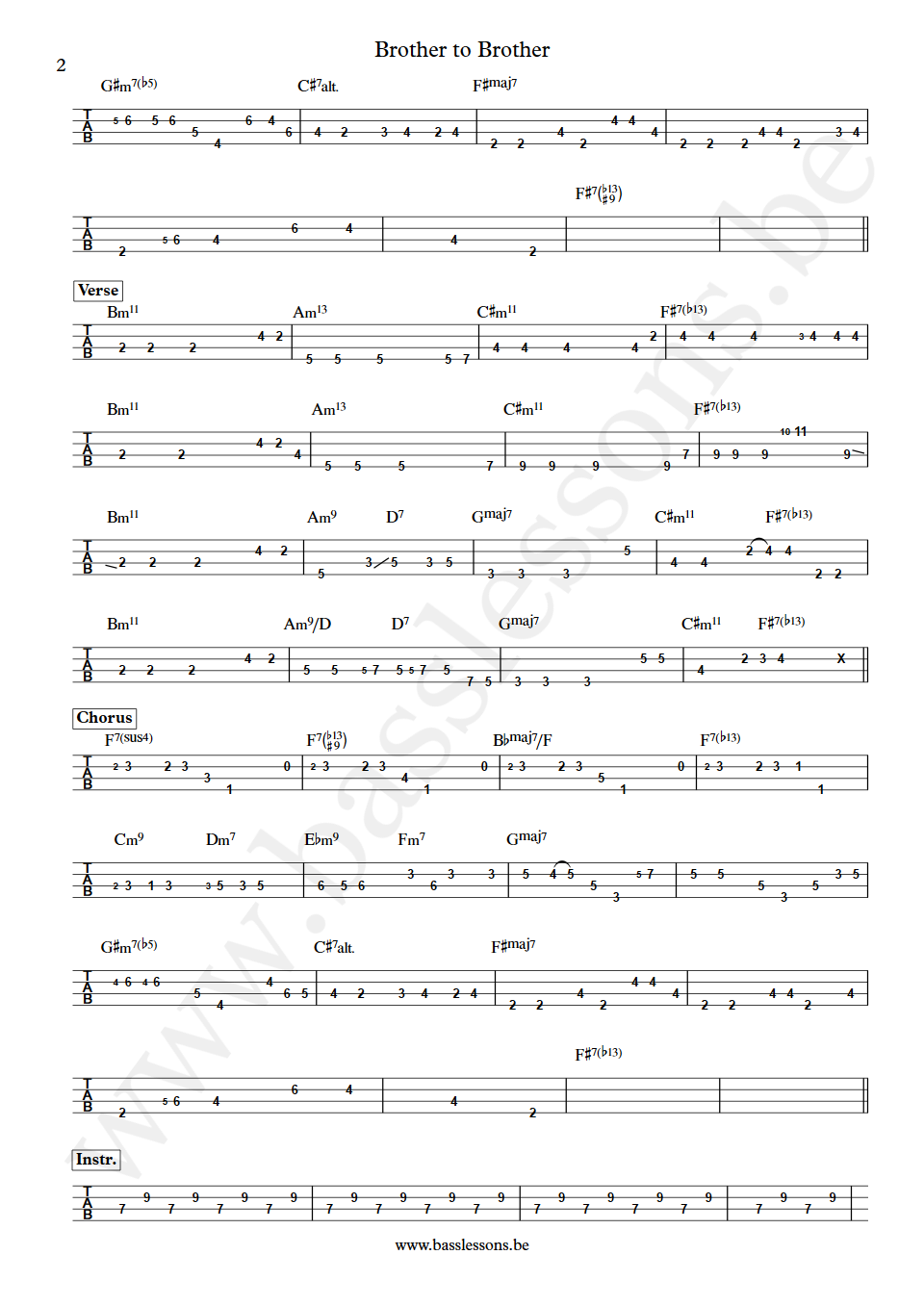 Gino Vanelli Brother to Brother Jimmy Haslip  Bass Tab deel 2