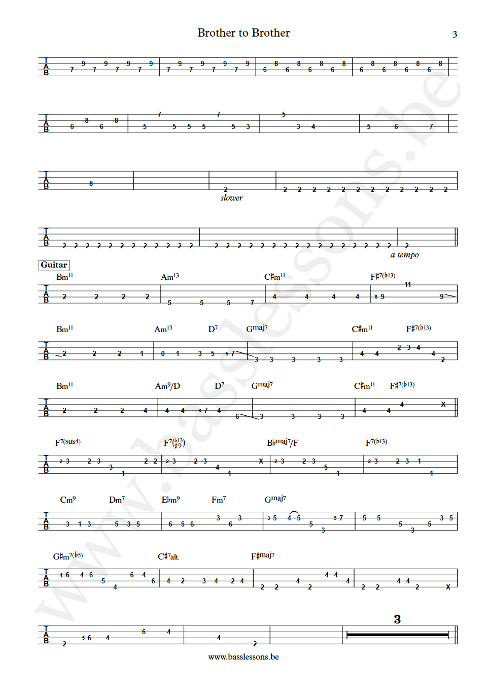 Gino Vanelli Brother to Brother Jimmy Haslip  Bass Tab deel 3