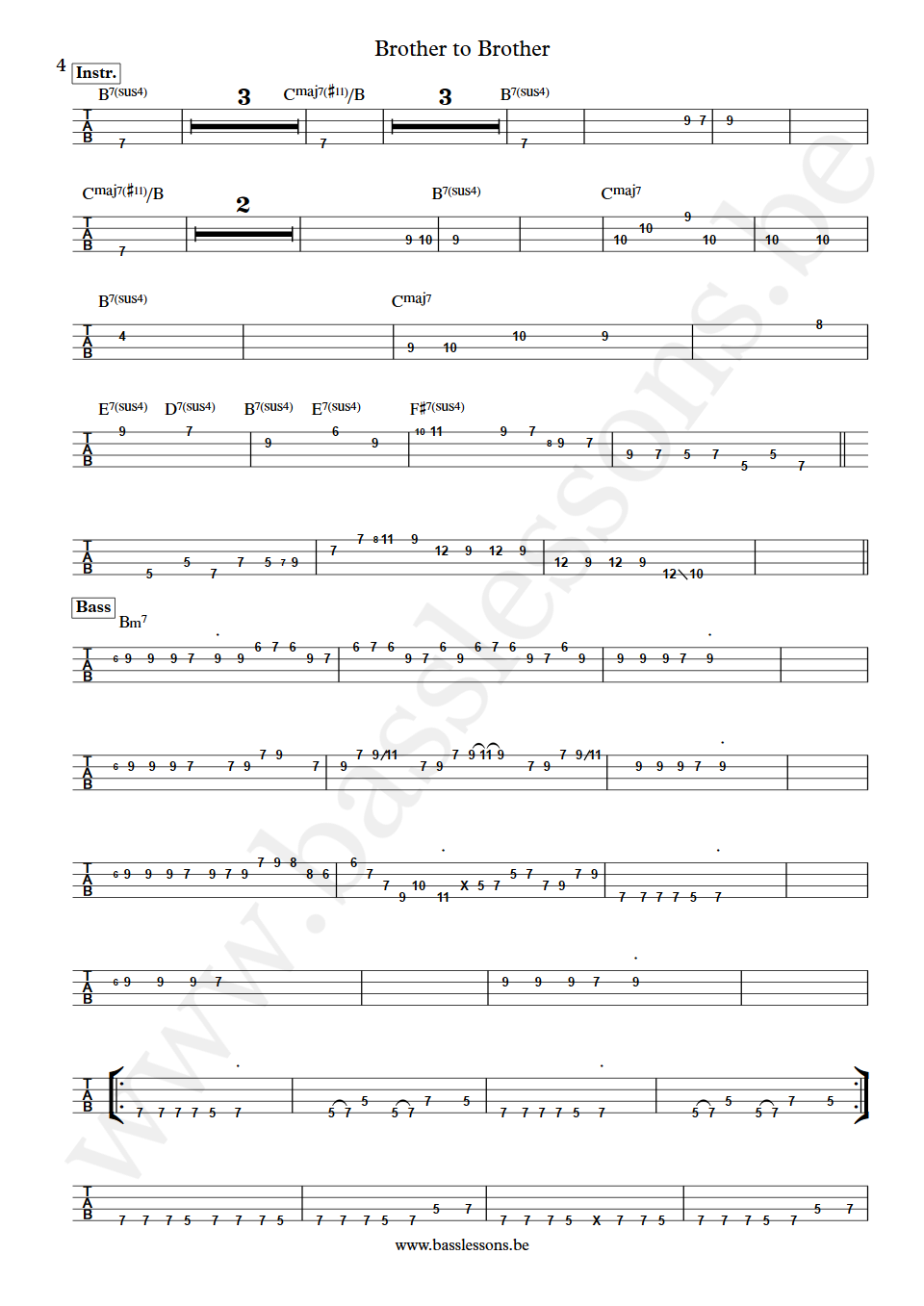 Gino Vanelli Brother to Brother Jimmy Haslip  Bass Tab deel 4