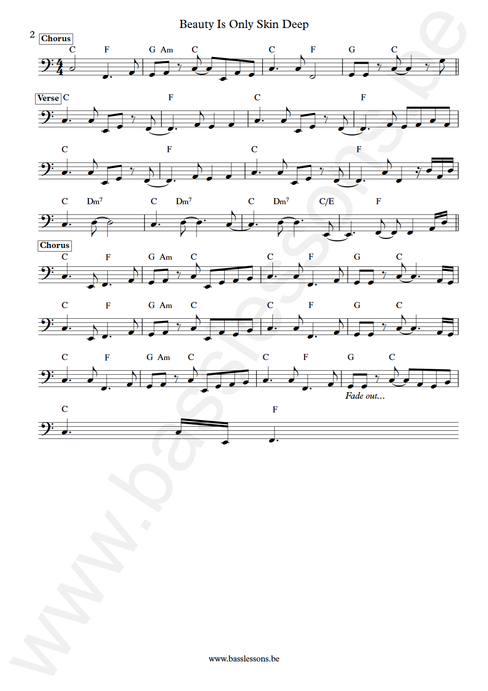 The Temptations Beauty Is Only Skin Deep James Jamerson Bass Transcription part 2