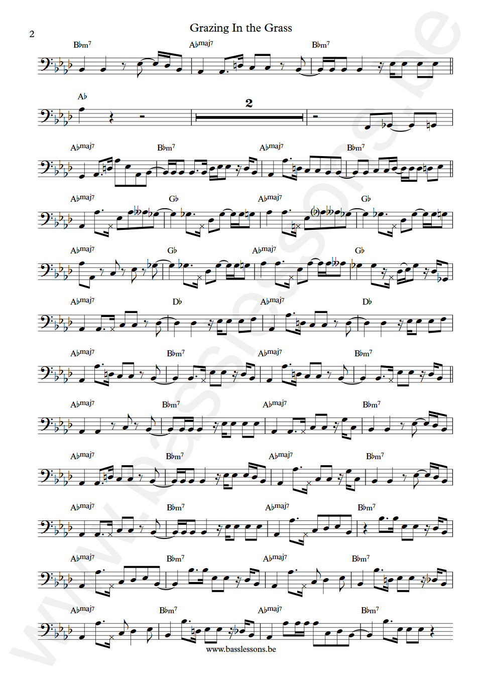 The Friends of Distinction Grazing In the Grass Max Bennett Bass Transcription part 2