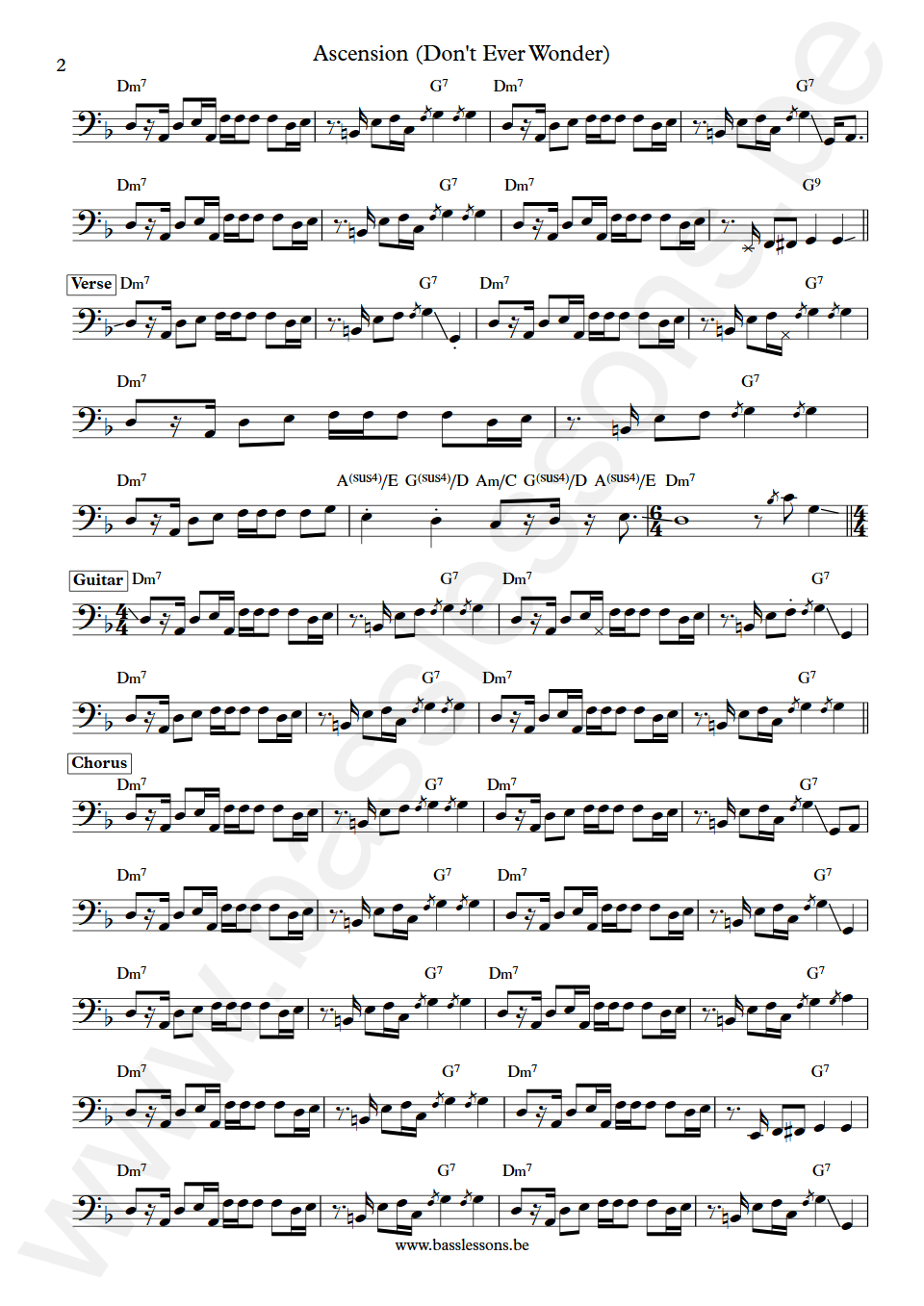 Maxwell Ascension (Don't Ever Wonder) Bas Transcriptie deel 2