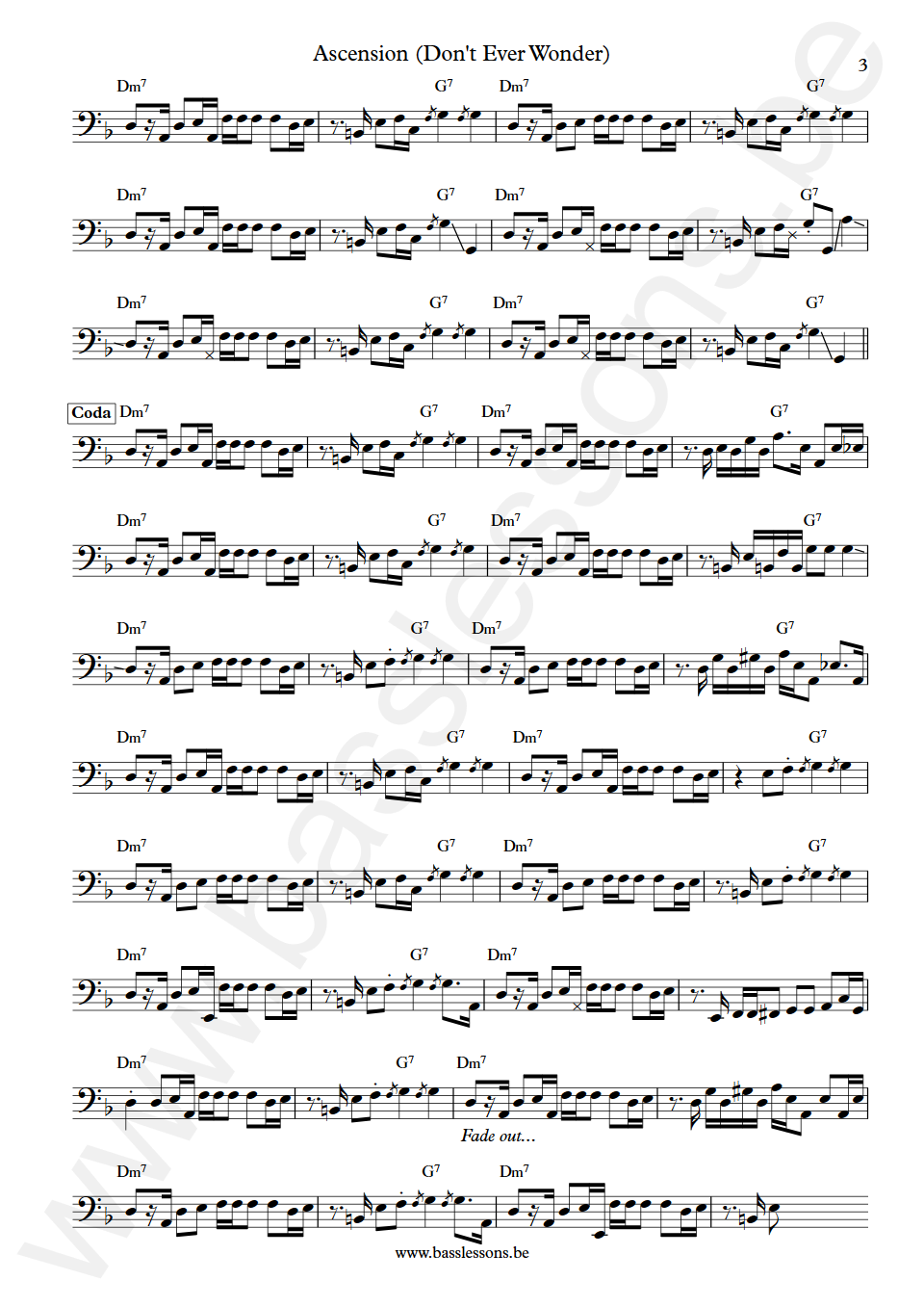 Maxwell Ascension (Don't Ever Wonder) Bas Transcriptie deel 3