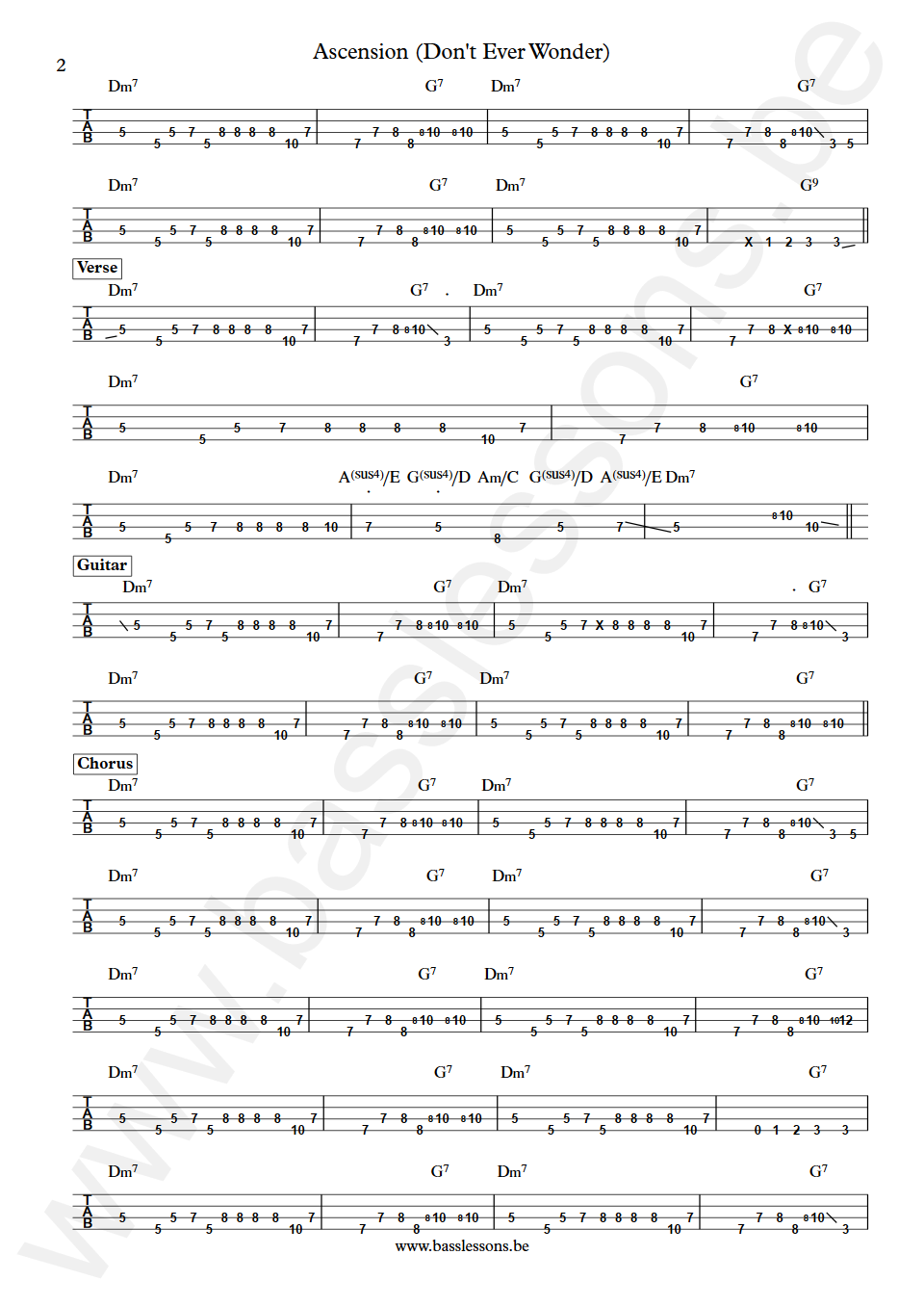 Maxwell Ascension (Don't Ever Wonder) Bass Tabs deel 2