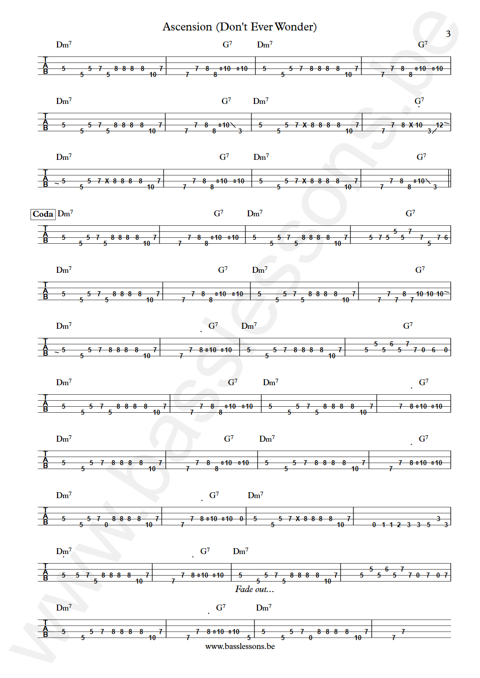 Maxwell Ascension (Don't Ever Wonder) Bass Tabs deel 3