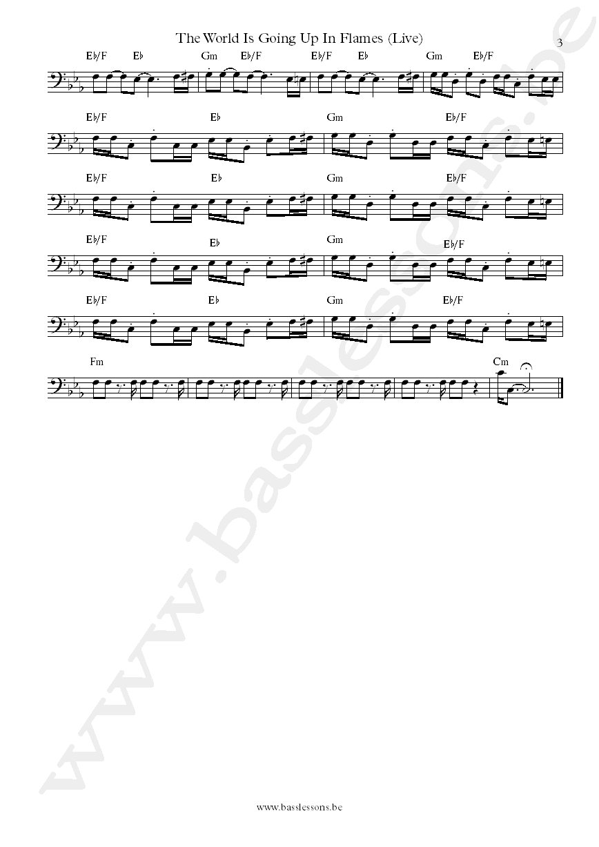 Charles Bradley - The World (Live) Nick Movshon bass transcription part 3