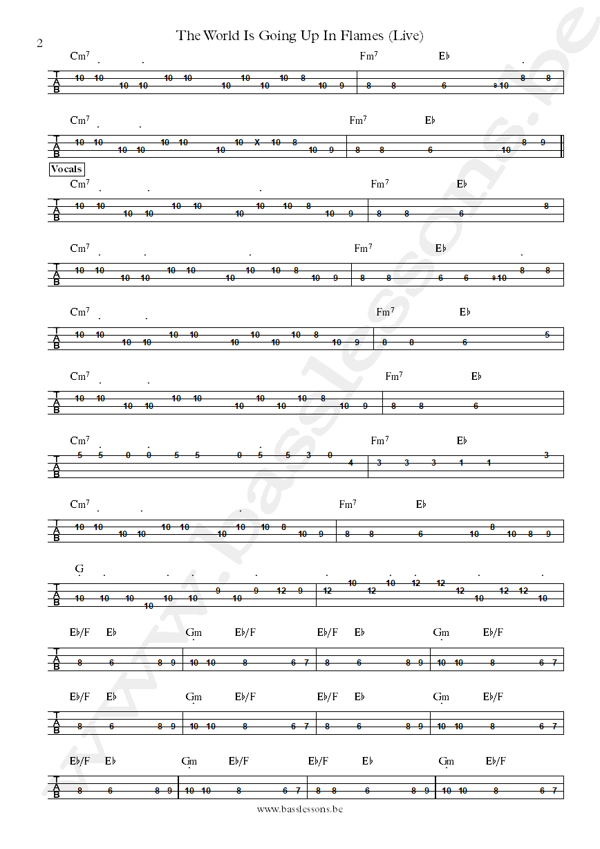 Charles Bradley - The World (Live) Nick Movshon bass tab part 2