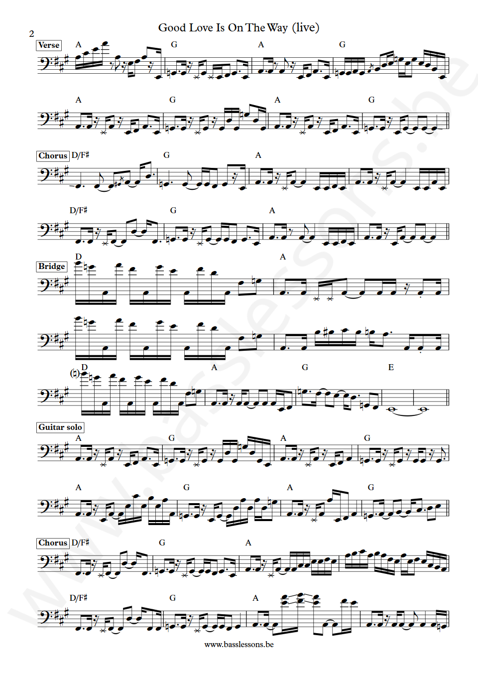 John Mayer Good Love Is On The Way Pino Palladino Bas Transcriptie deel 2