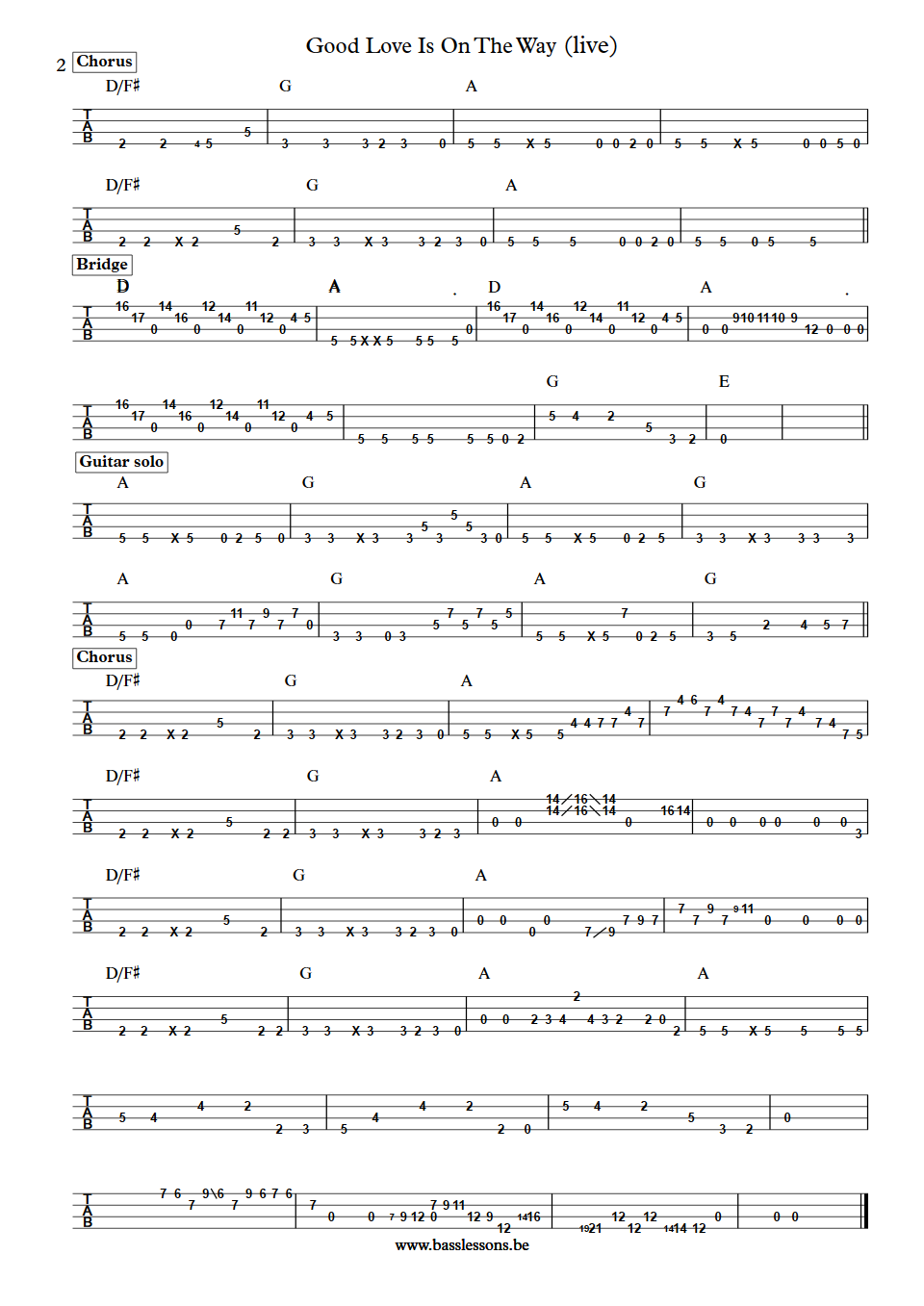 John Mayer Good Love Is On The Way Pino Palladino Bas Transcriptie Bass Tab