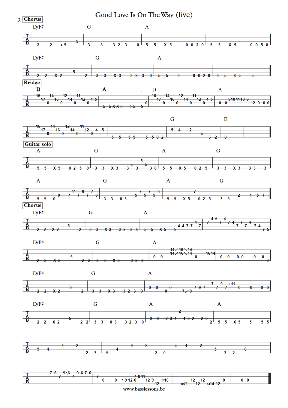 John Mayer Good Love Is On The Way Pino Palladino Bas Transcriptie Bass Tab part2