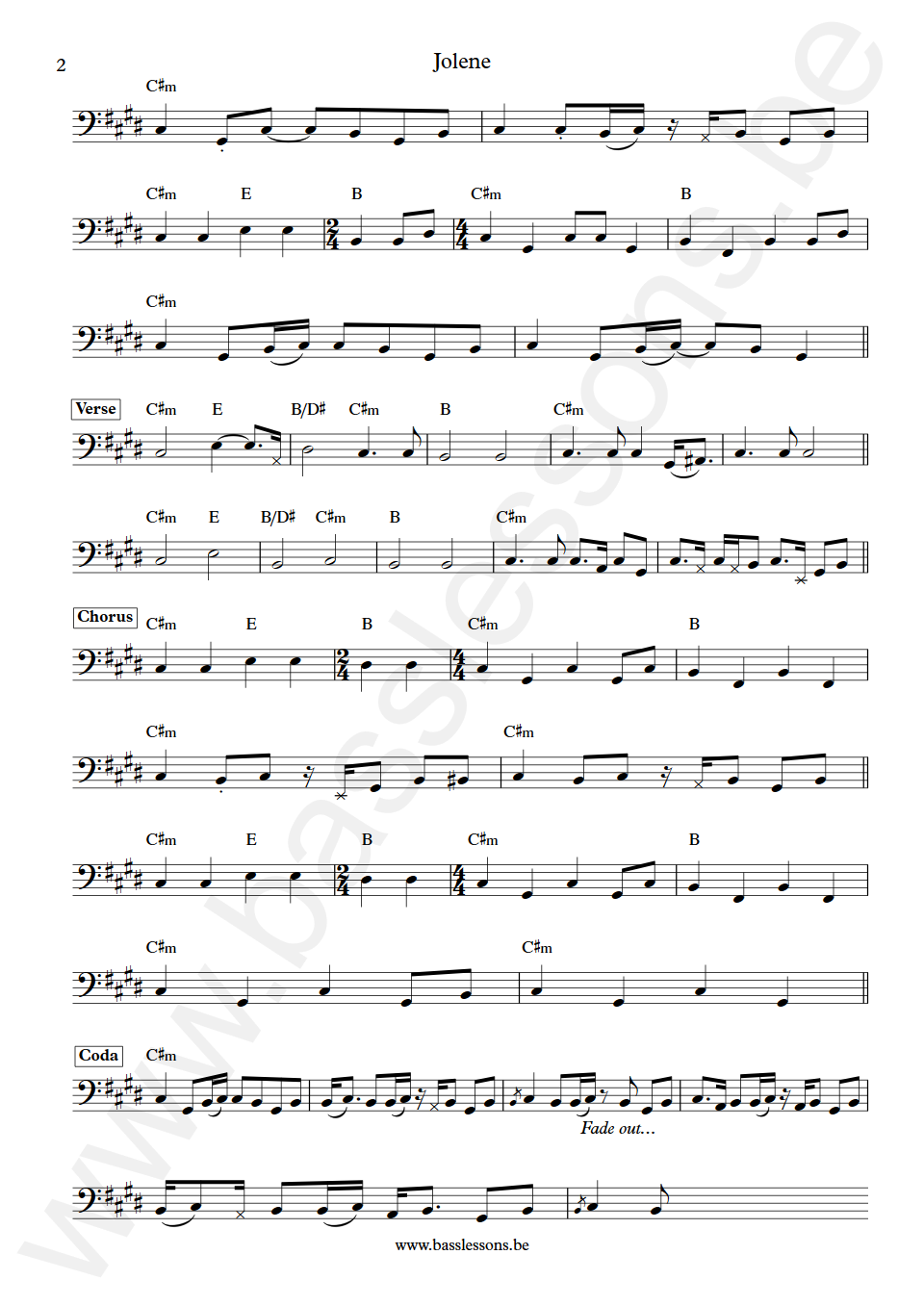 Dolly Parton Jolene Bobby Dyson Bas Transcriptie deel 2