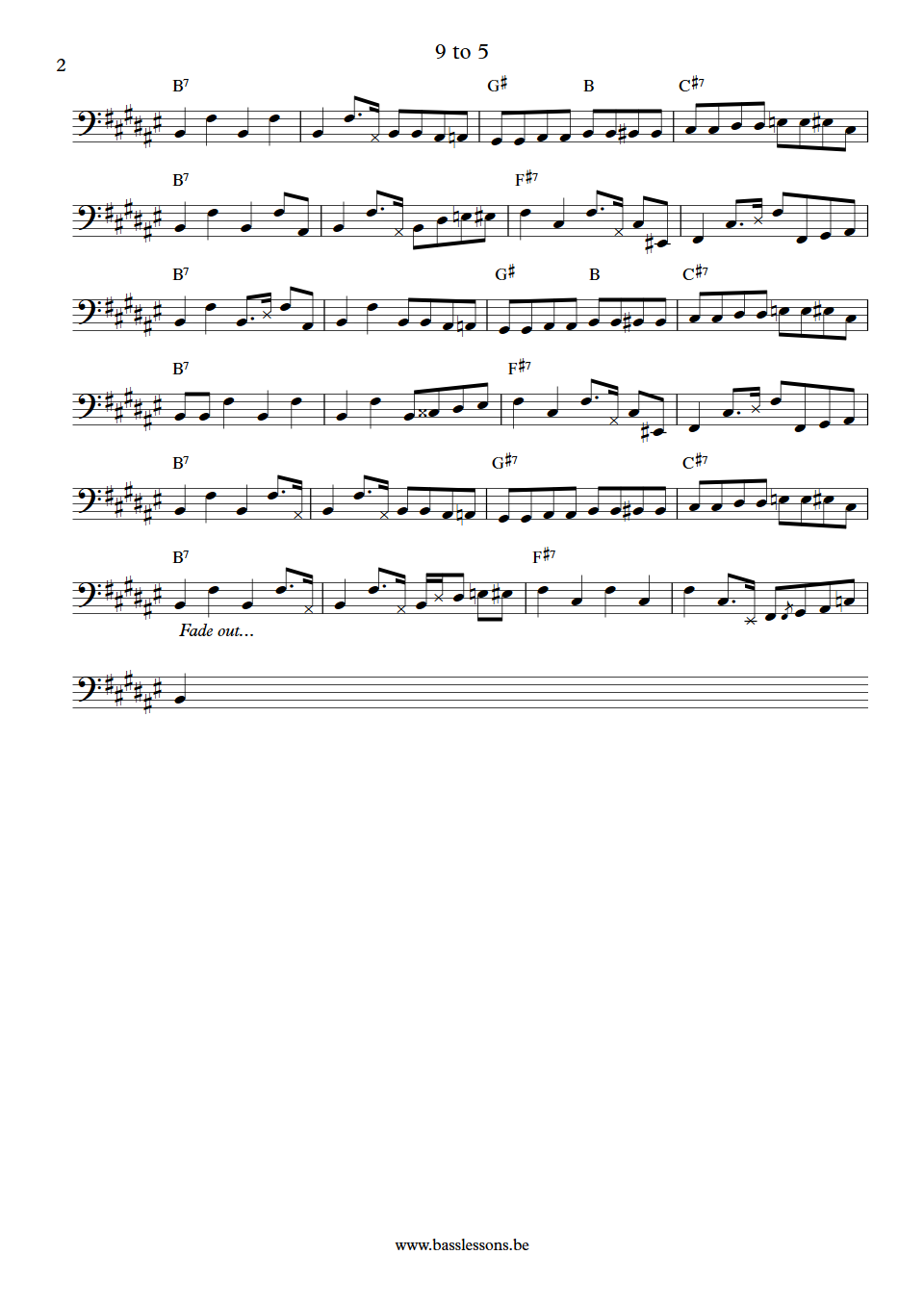 Dolly Parton 9 To 5 Abraham Laboriel  Bass Transcription part 2