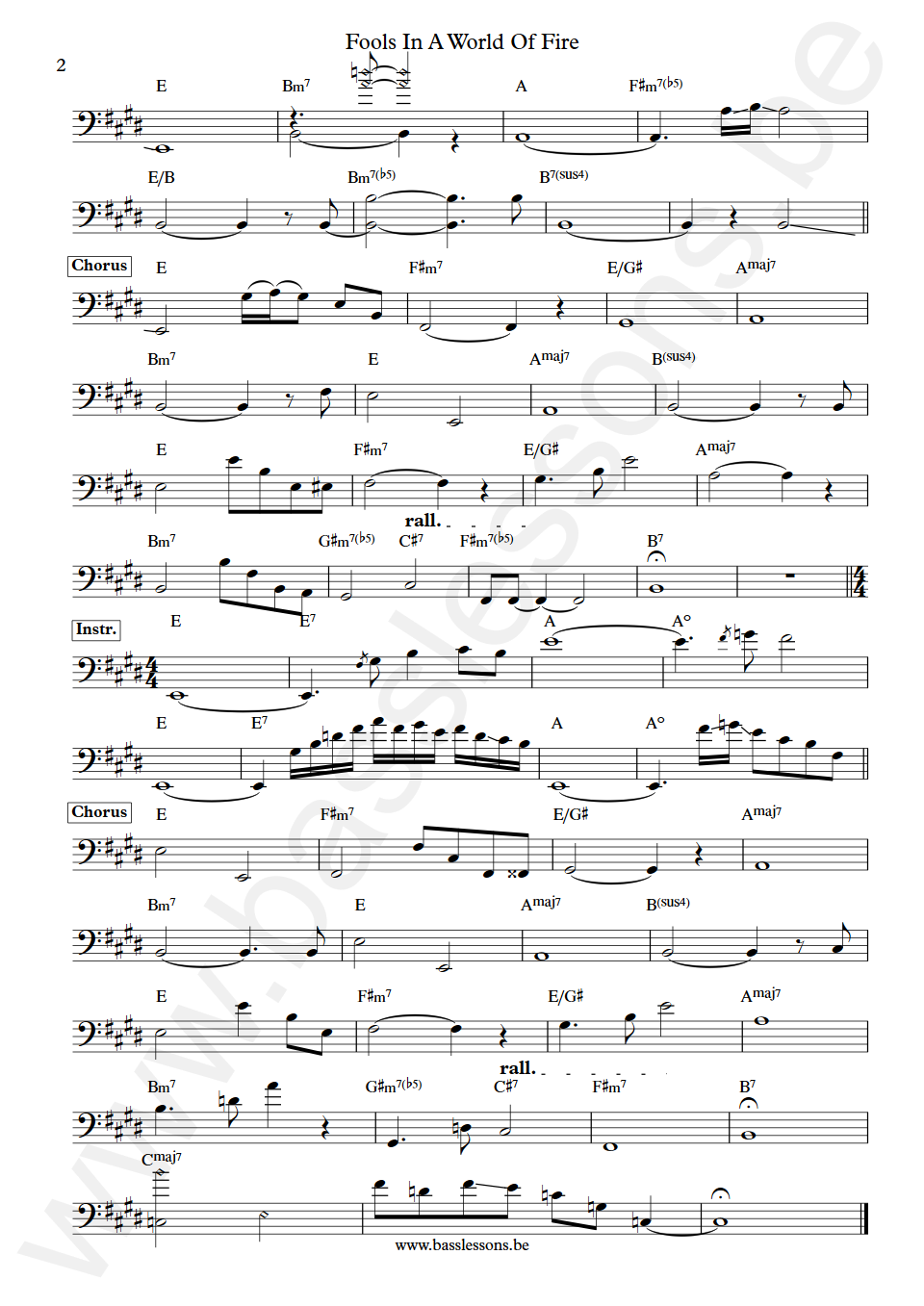 Bill Sharpe Fools In A World of fire Pino Palladino Bas Transcriptie deel 2