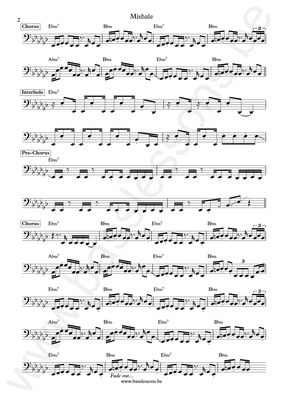 Andru Donalds Mishale  Bass Transcription part 2
