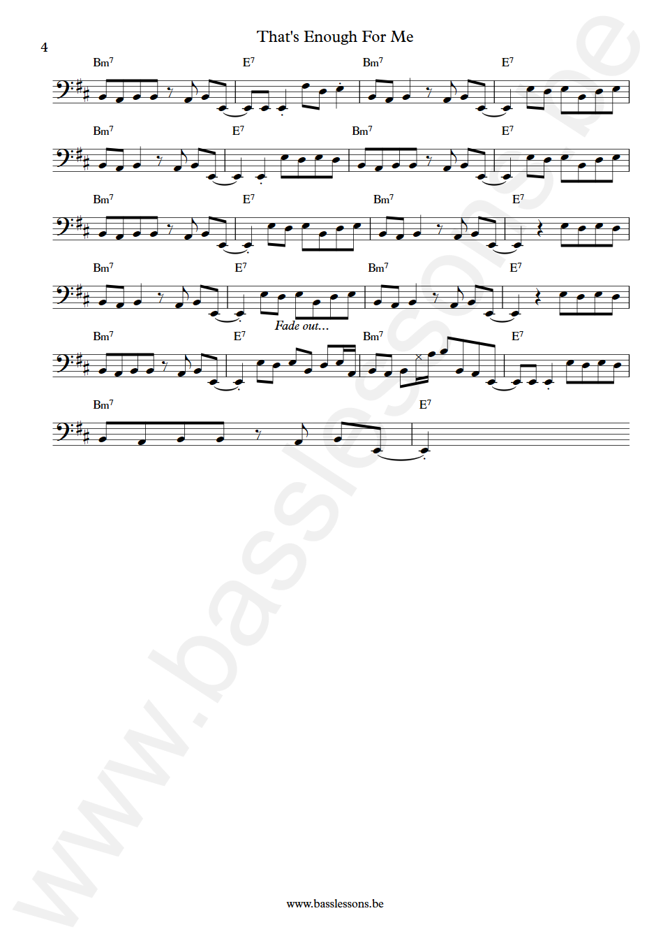 Lee Ritenour That's Enough For Me Abraham Laboriel Bass Transcription part 4