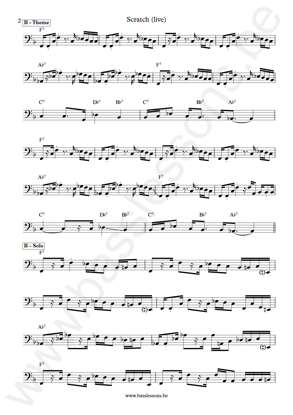 The Crusaders Scratch (live) Max Bennett Bas Transcriptie deel 2
