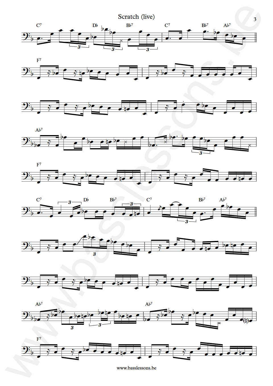 The Crusaders Scratch (live) Max Bennett Bas Transcriptie deel 3