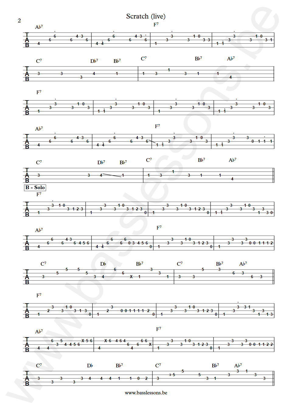 The Crusaders Scratch (live) Max Bennett Bass Tab deel 2