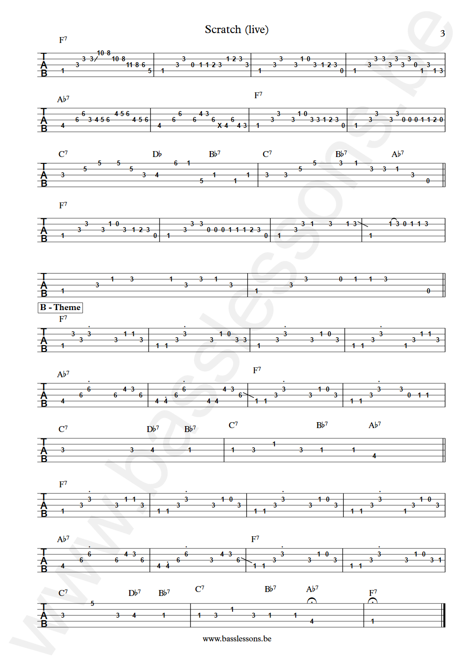 The Crusaders Scratch (live) Max Bennett Bass Tab deel 3