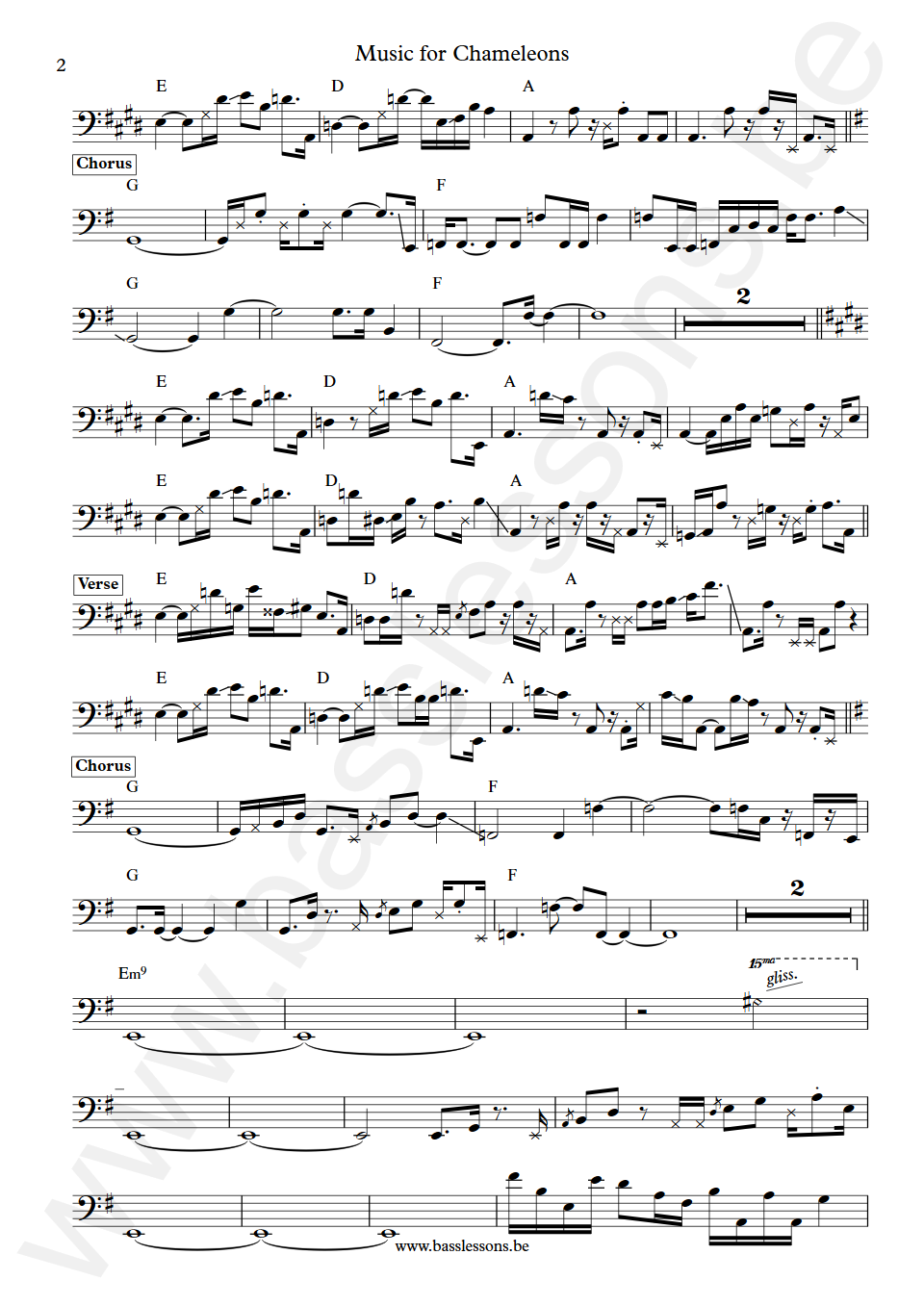Gary Numan Music for Chameleons Pino Palladino Bas Transcriptie deel 2