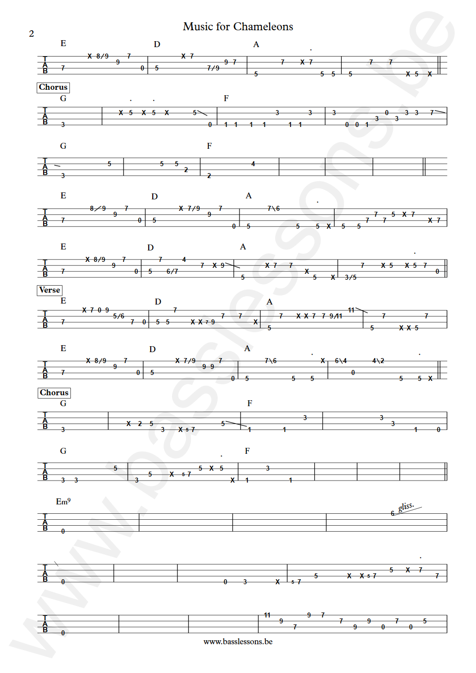 Gary Numan Music for Chameleons Pino Palladino Bass Tabs deel 2