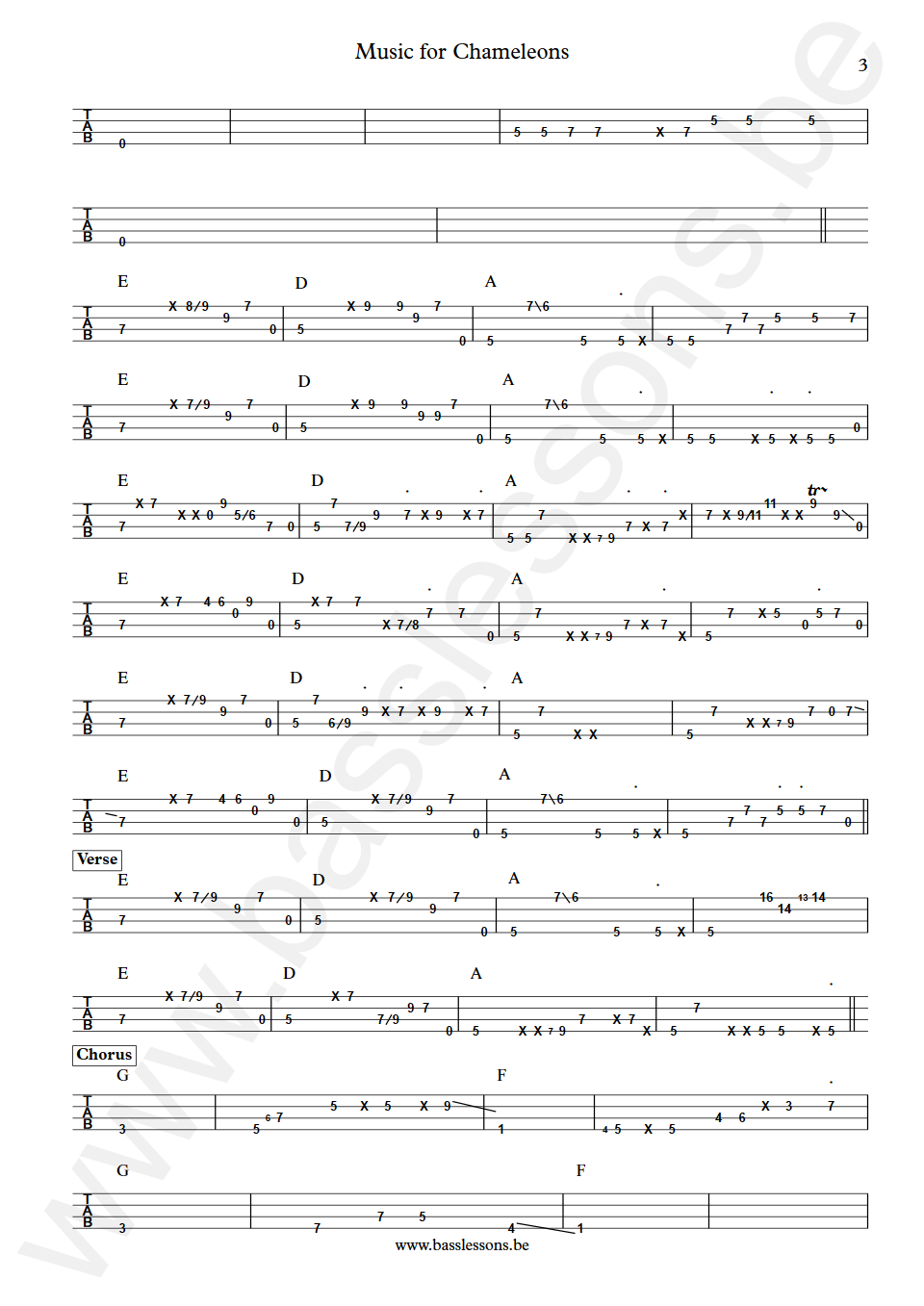 Gary Numan Music for Chameleons Pino Palladino Bass Tabs deel 3