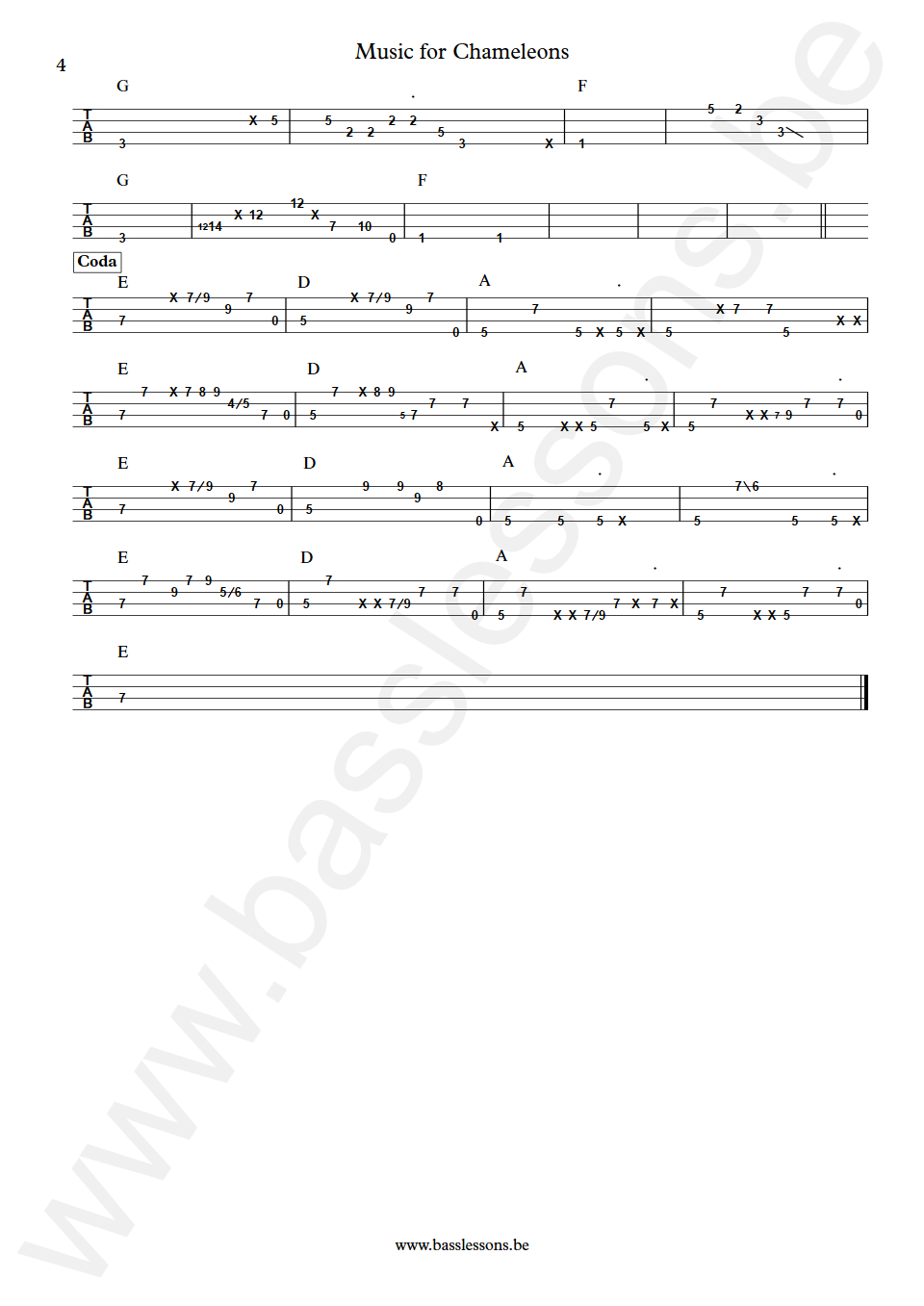 Gary Numan Music for Chameleons Pino Palladino Bass Tabs deel 4