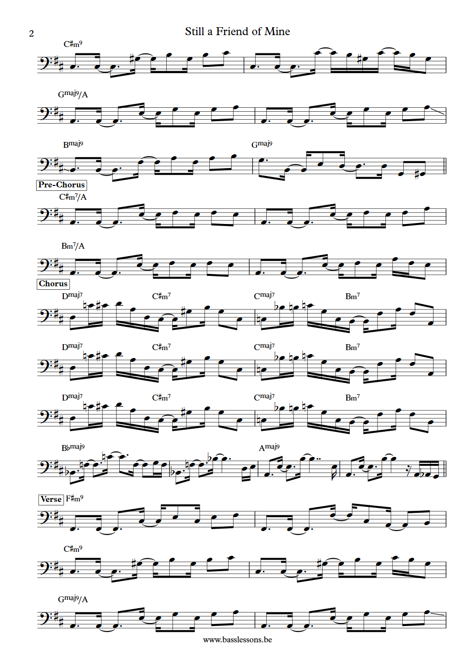 Incognito still a friend of mine Randy Hope-Taylor bass transcription part 2