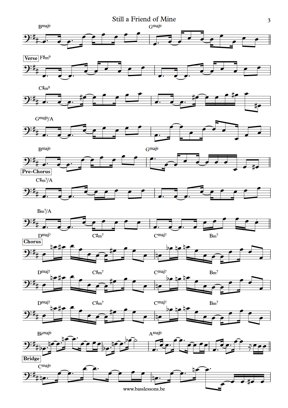 Incognito still a friend of mine Randy Hope-Taylor bass transcription part 3