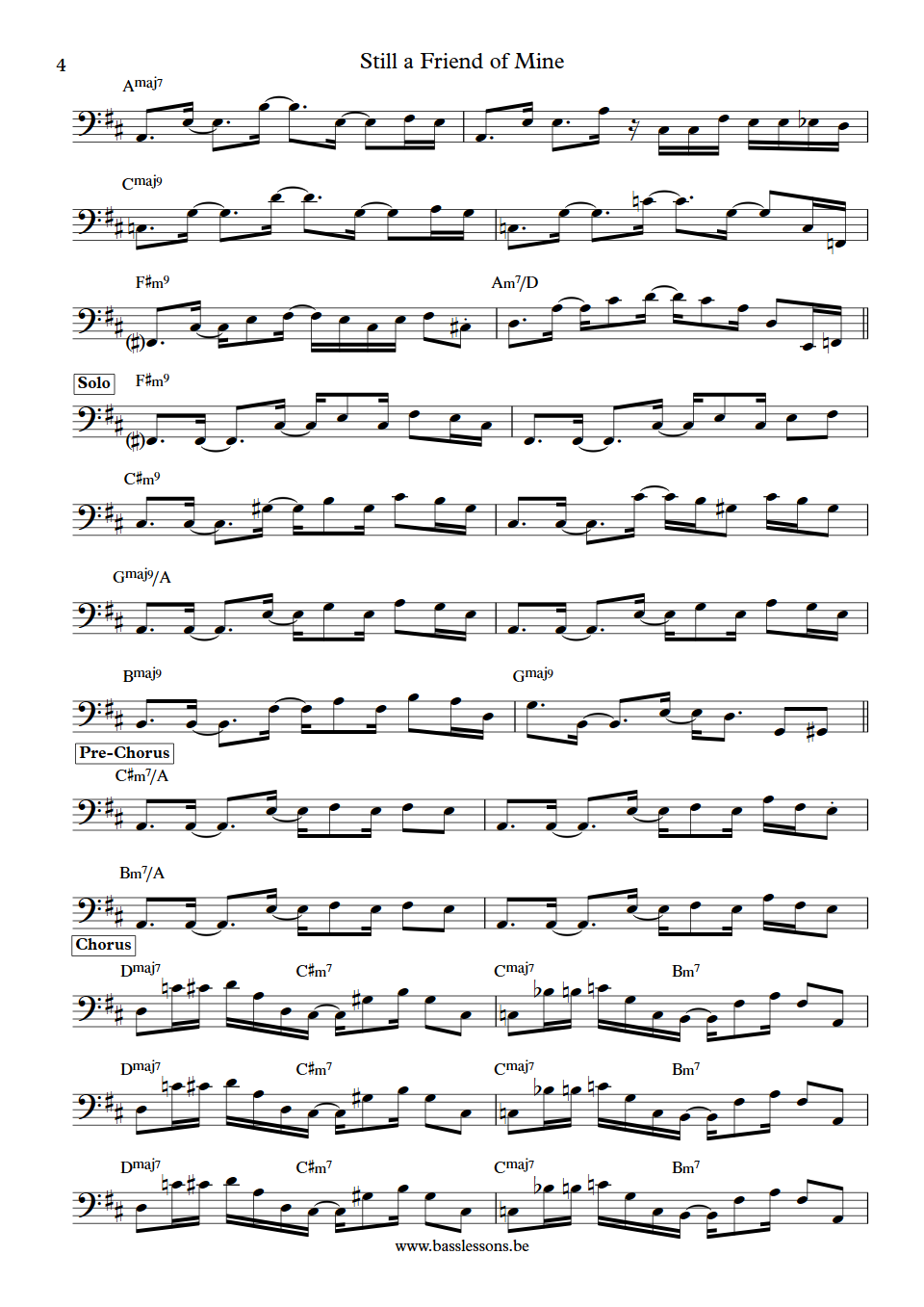 Incognito still a friend of mine Randy Hope-Taylor bass transcription part 4