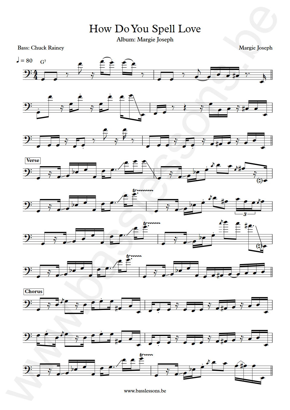 Margie Joseph How Do You Spell Love Chuck Rainey Bas Transcriptie
