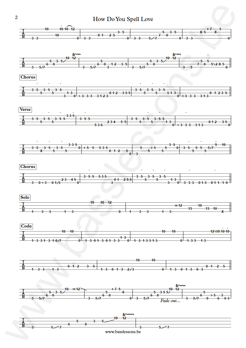 Margie Joseph How Do You Spell Love Chuck Rainey Bass Tab deel 2